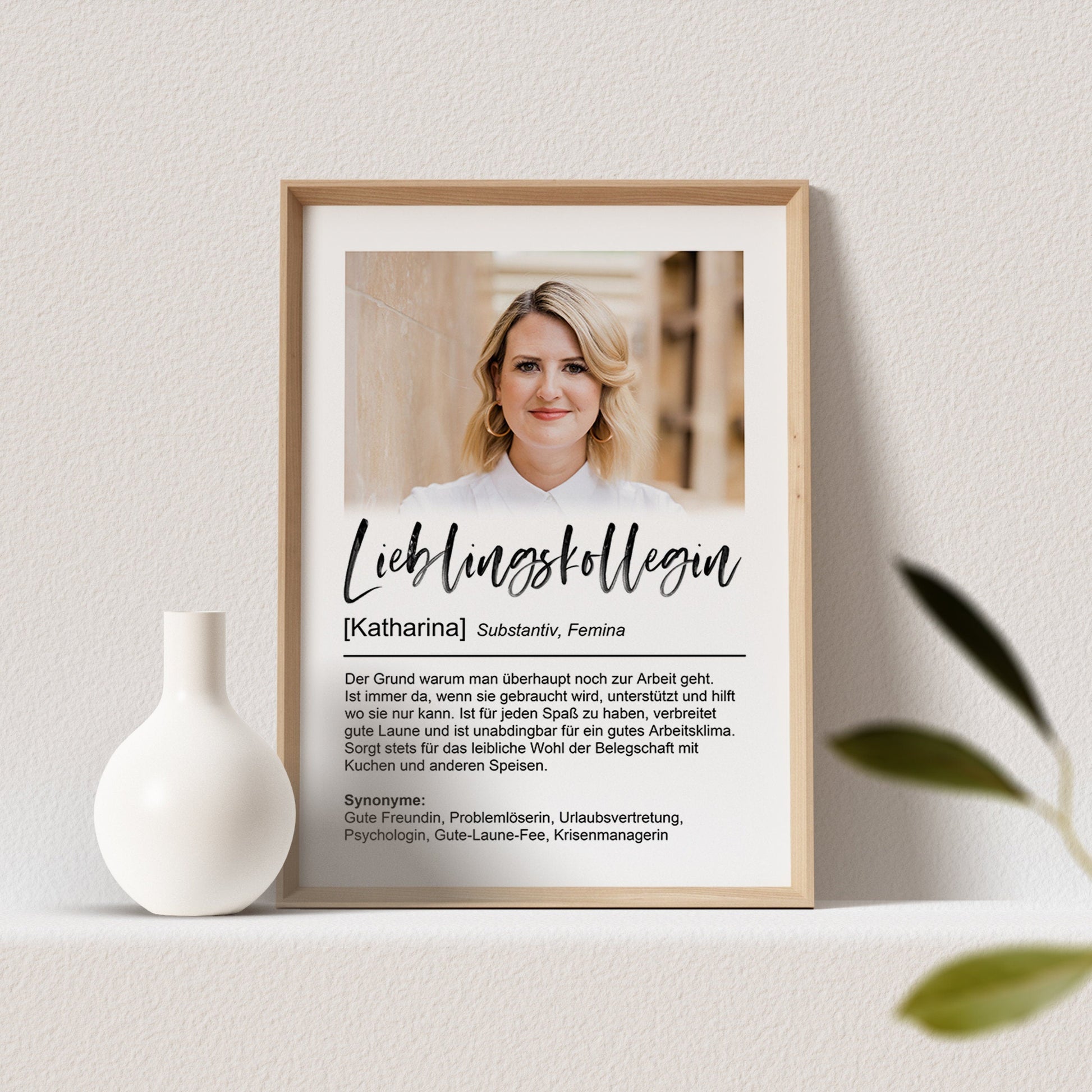 Kollegin Geschenk Lieblingskollegin Definition Poster Personalisiert Fotoposter Kollegin (OHNE RAHMEN)