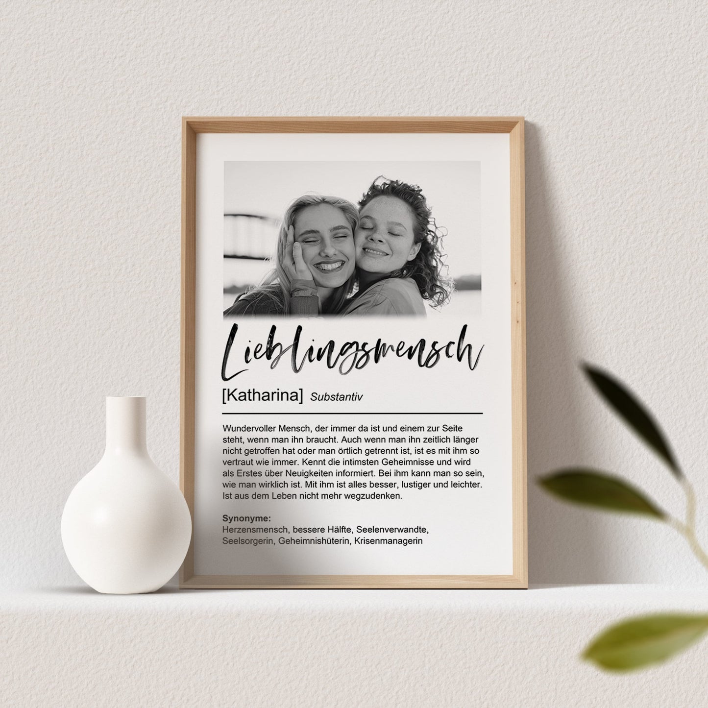 Lieblingsmensch Poster Mit Foto Personalisiert Bild Fotoposter Freundschaft Beste Freundin Geschenk (OHNE RAHMEN)