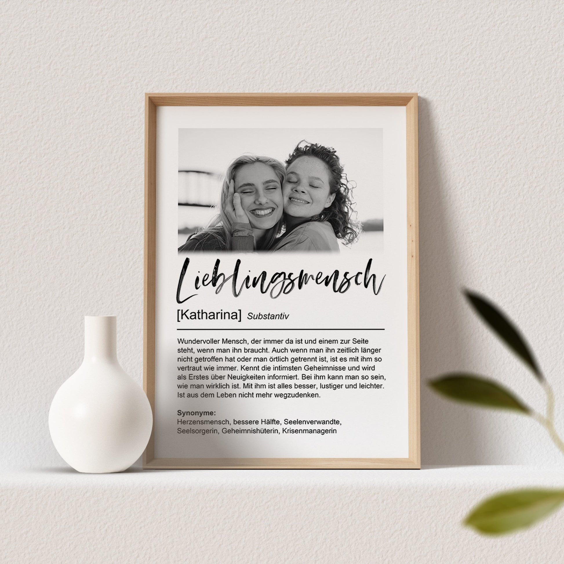 Lieblingsmensch Poster Mit Foto Personalisiert Bild Fotoposter Freundschaft Beste Freundin Geschenk (OHNE RAHMEN)