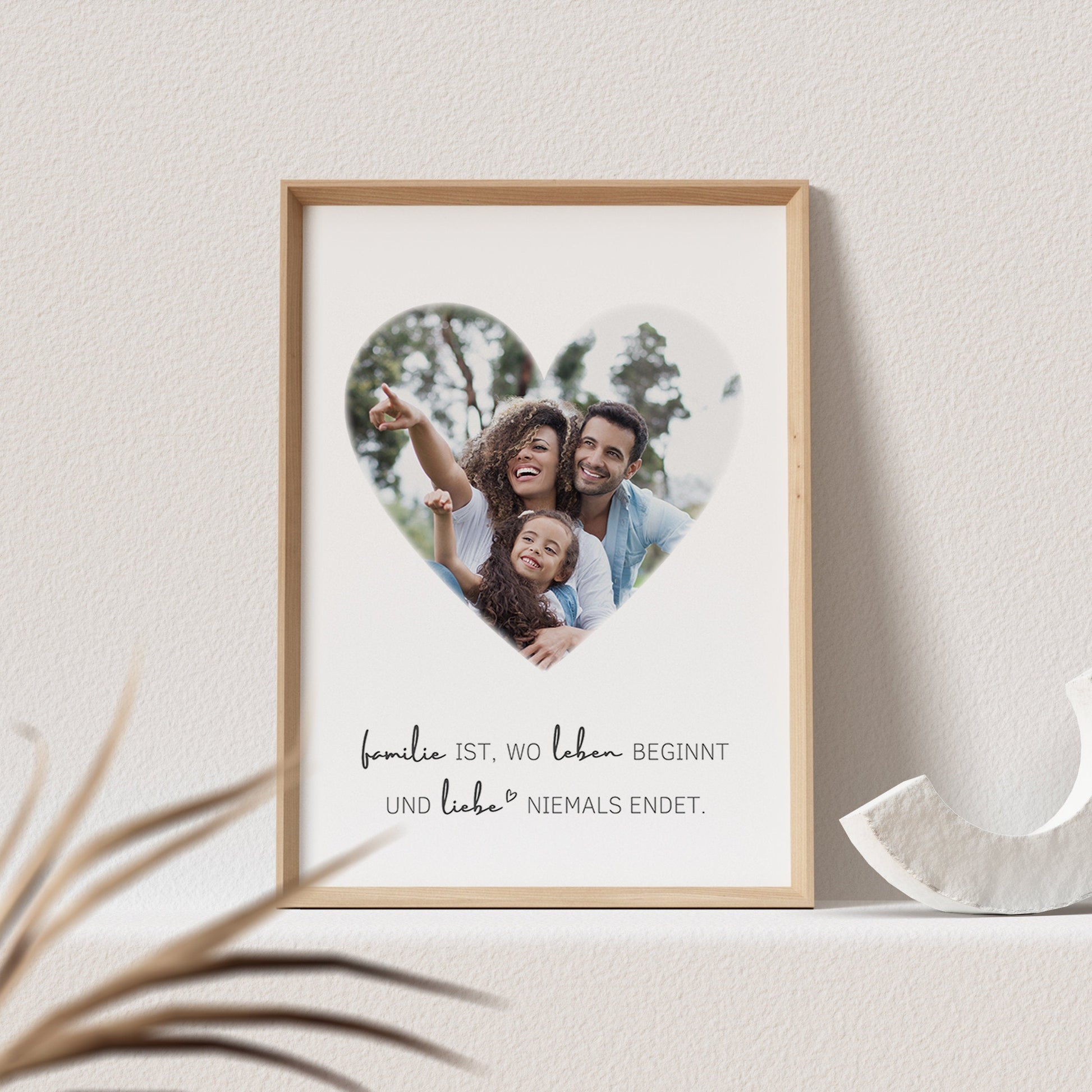 Familie Poster Foto Personalisiert "Herz" Fotoposter Bild Familiengeschenk (OHNE RAHMEN)