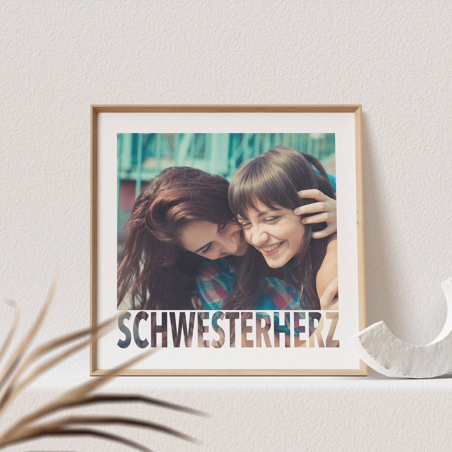 Schwesterherz Poster Mit Foto Personalisiert Geschenk Schwester Geburtstag (OHNE RAHMEN)