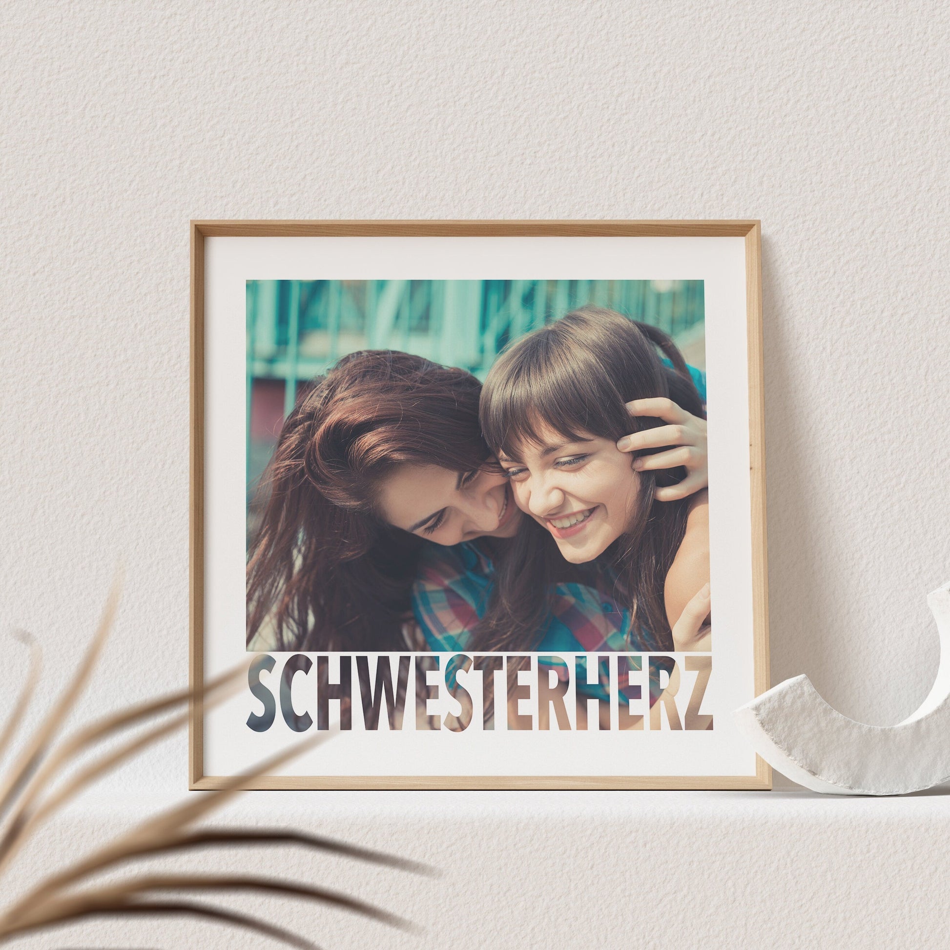 Schwesterherz Poster Mit Foto Personalisiert Geschenk Schwester Geburtstag (OHNE RAHMEN)