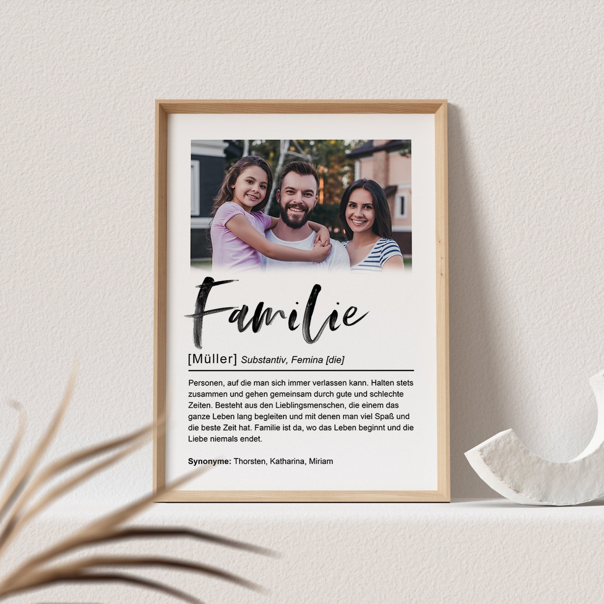Familienposter Foto Personalisiert Definition Geschenk für Familie Bild (OHNE RAHMEN)