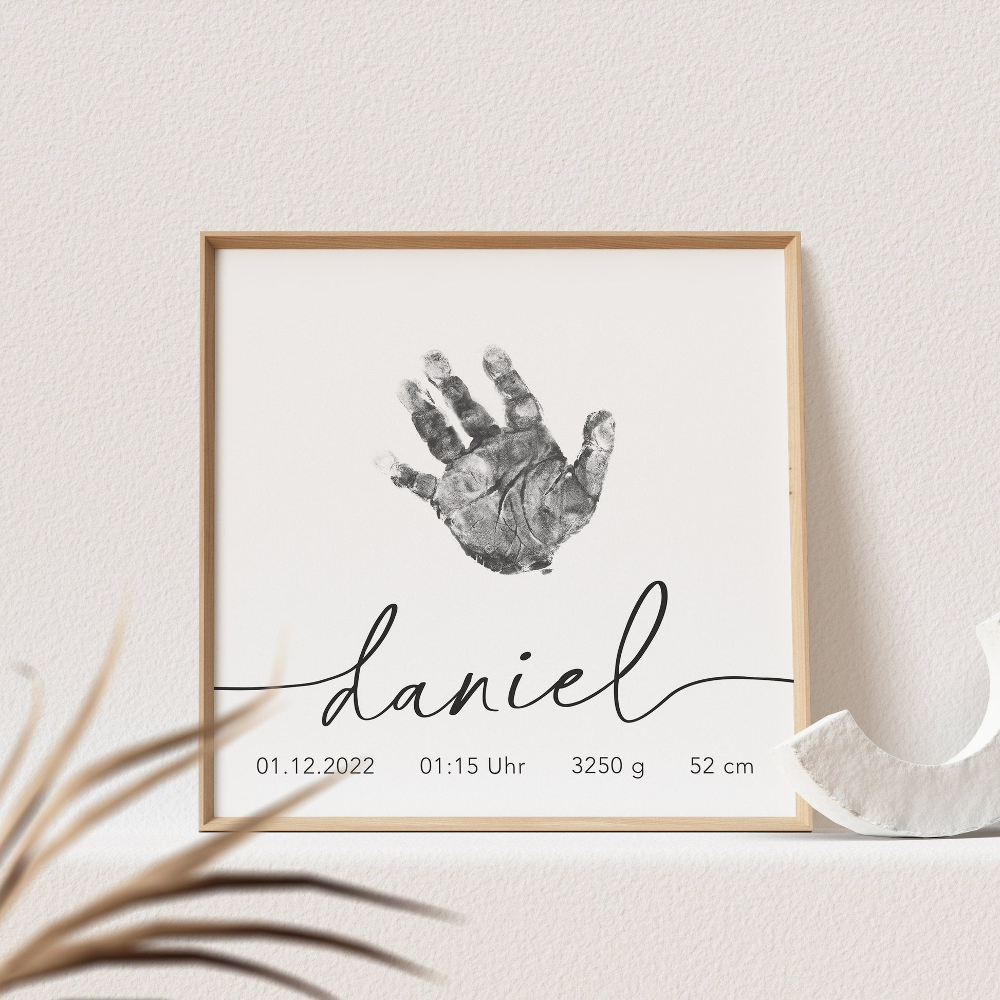 Fußabdruck Handabdruck Baby Poster Personalisiert Bild 1. Geburtstag Geschenk Zur Geburt (OHNE RAHMEN)