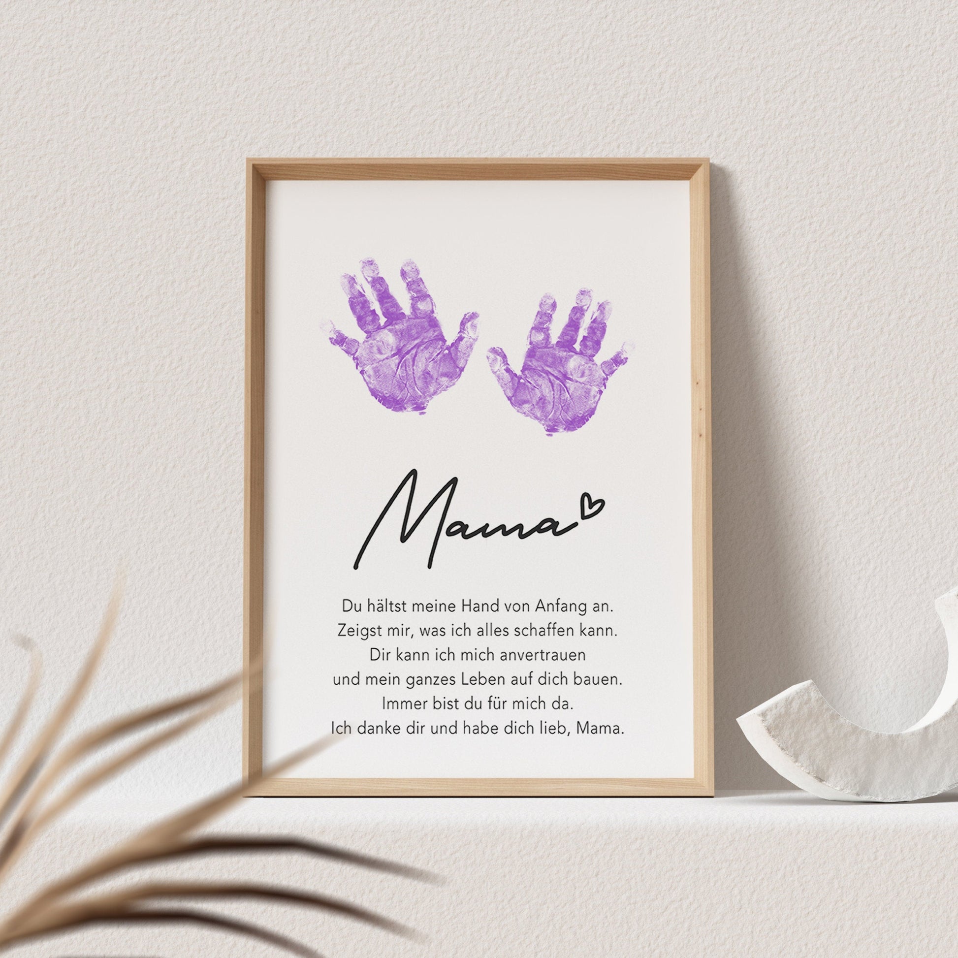 Handabdruck Papa Geschenk Poster Bild Vatertagsgeschenk Baby Personalisiert (OHNE RAHMEN)