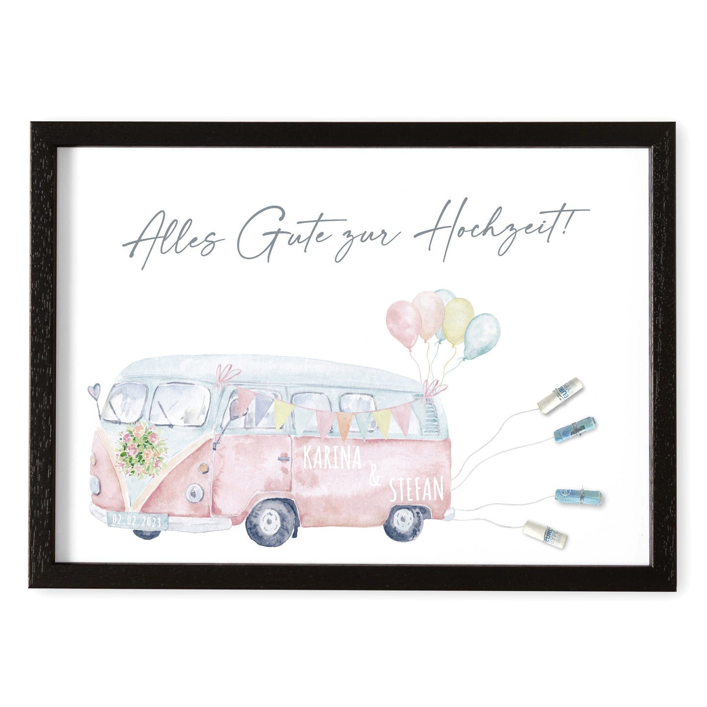 Hochzeitsgeschenk Geld Geldgeschenk Zur Hochzeit Personalisiertes Poster Camper Geschenk