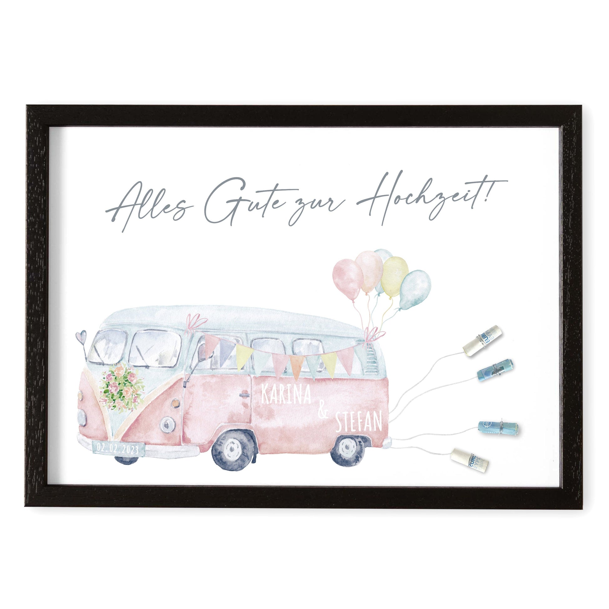 Hochzeitsgeschenk Geld Geldgeschenk Zur Hochzeit Personalisiertes Poster Camper Geschenk