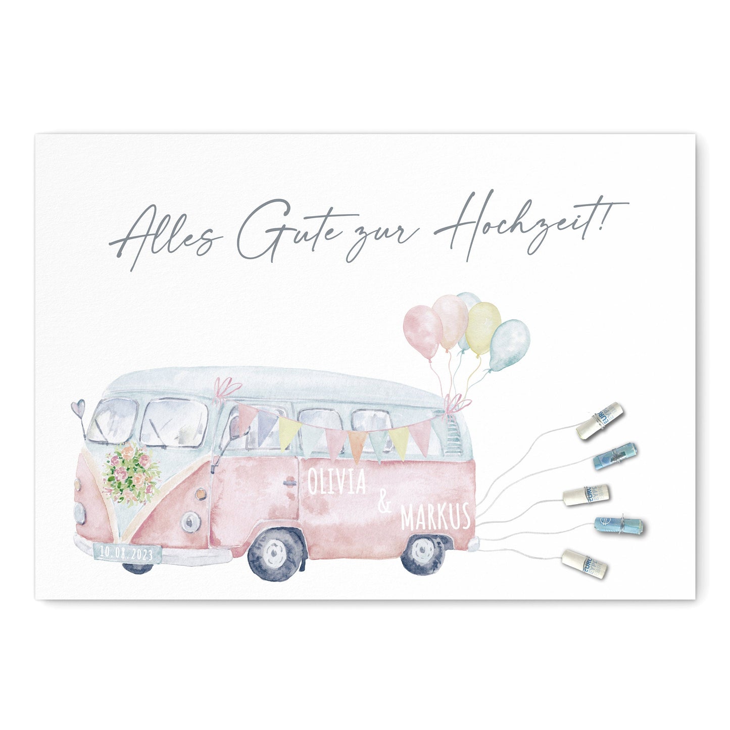 Hochzeitsgeschenk Geld Geldgeschenk Zur Hochzeit Personalisiertes Poster Camper Geschenk