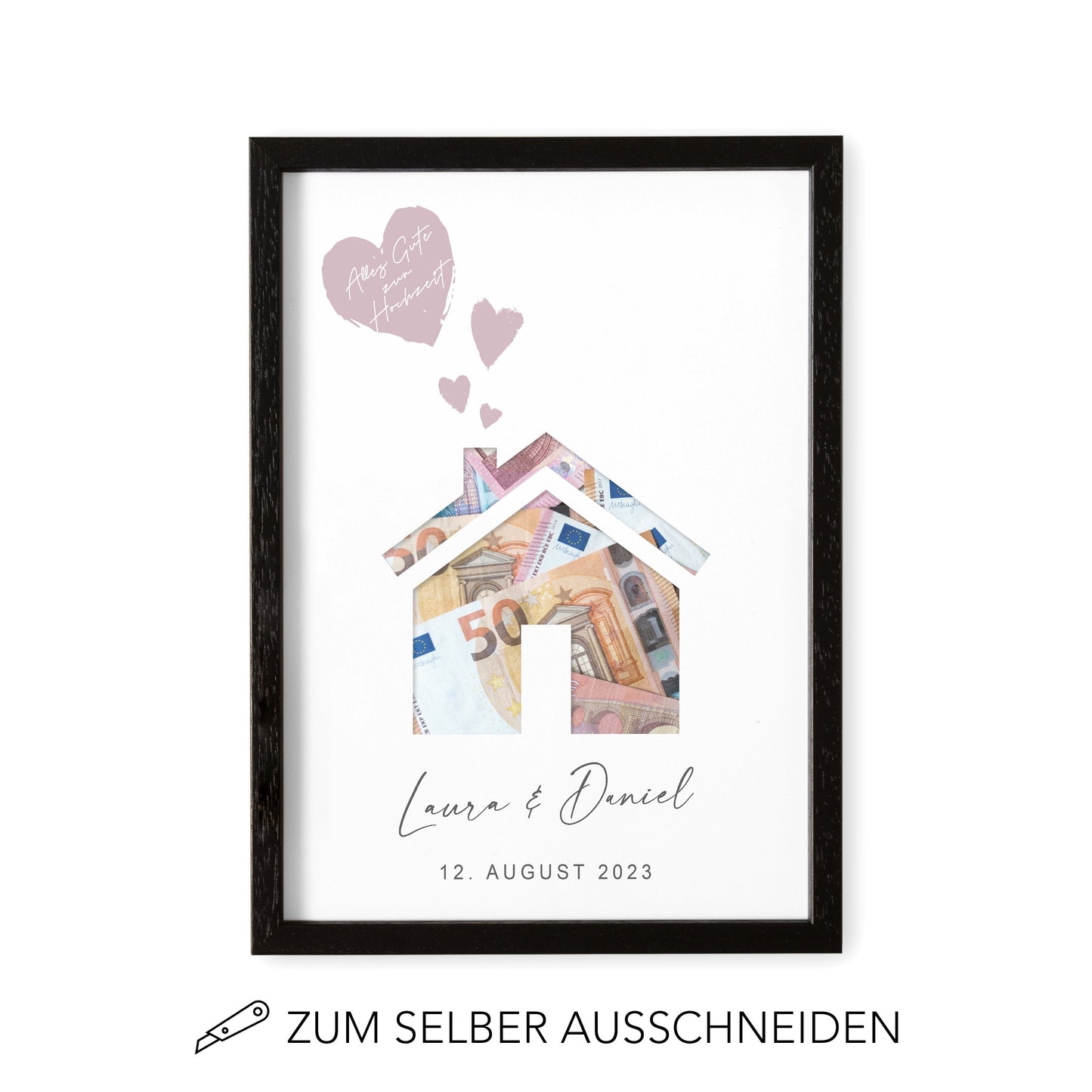 Hochzeitsgeschenk Geldgeschenk Zur Hochzeit Personalisierbares Poster Haus Geld Geschenk