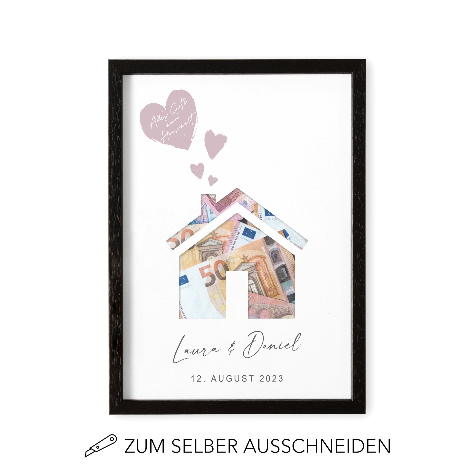 Hochzeitsgeschenk Geldgeschenk Zur Hochzeit Personalisierbares Poster Haus Geld Geschenk