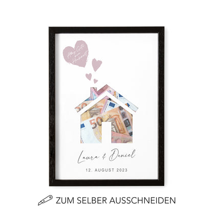 Hochzeitsgeschenk Geldgeschenk Zur Hochzeit Personalisierbares Poster Haus Geld Geschenk