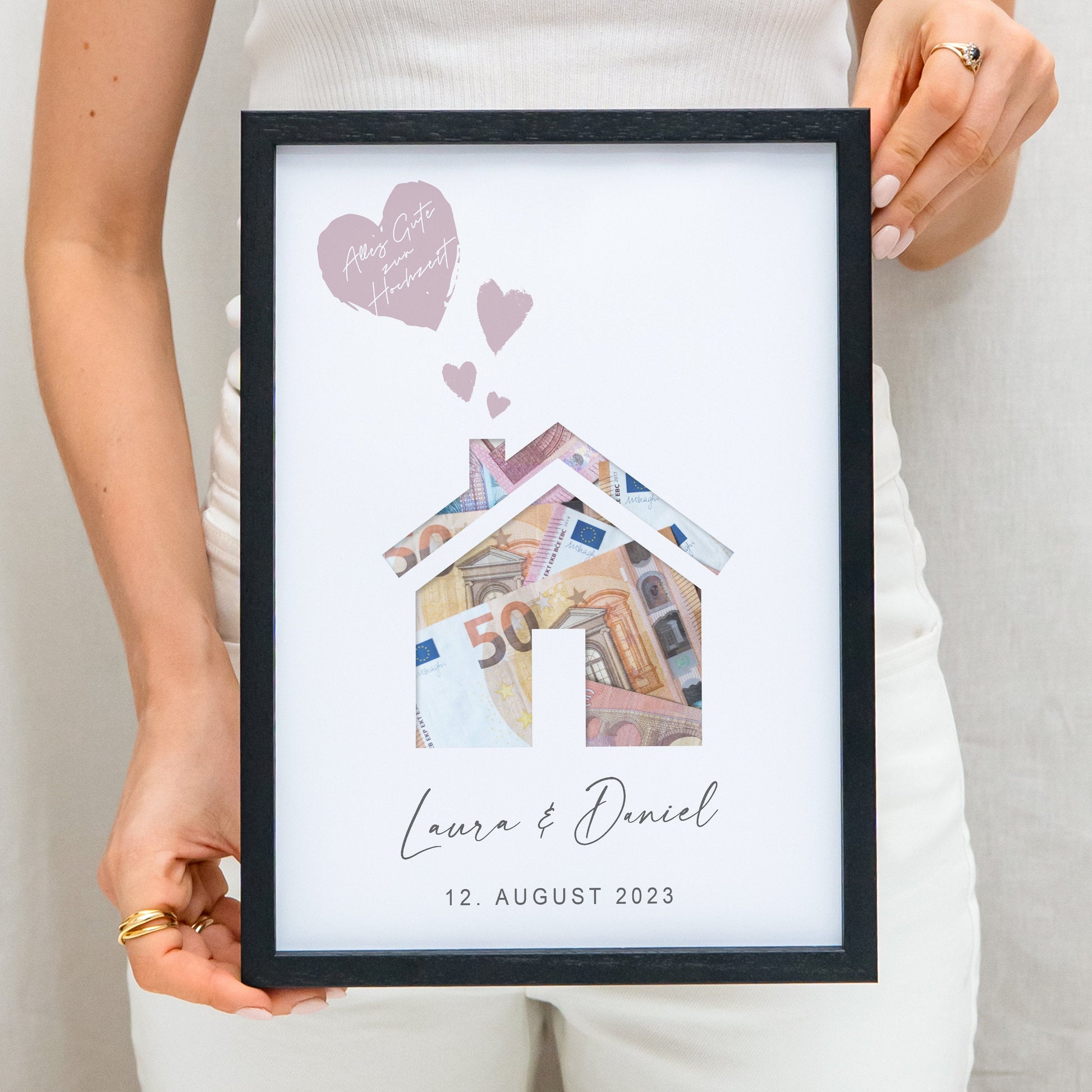 Hochzeitsgeschenk Geldgeschenk Zur Hochzeit Personalisierbares Poster Haus Geld Geschenk