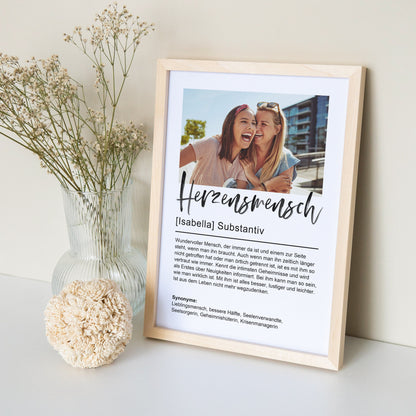 Beste Freundin Geschenk Herzensmensch Personalisierbares Bild Mit Foto Freundschaft