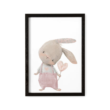 Poster Kinderzimmer Babyzimmer Bild Mit Hase Mit Herz Mädchen