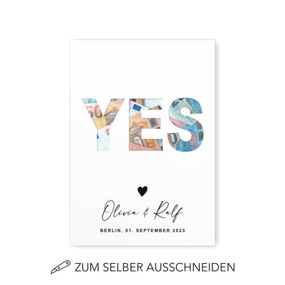 Geldgeschenk Hochzeit Hochzeitsgeschenk Geld Personalisiertes Poster YES Geld Geschenk Zur Hochzeit