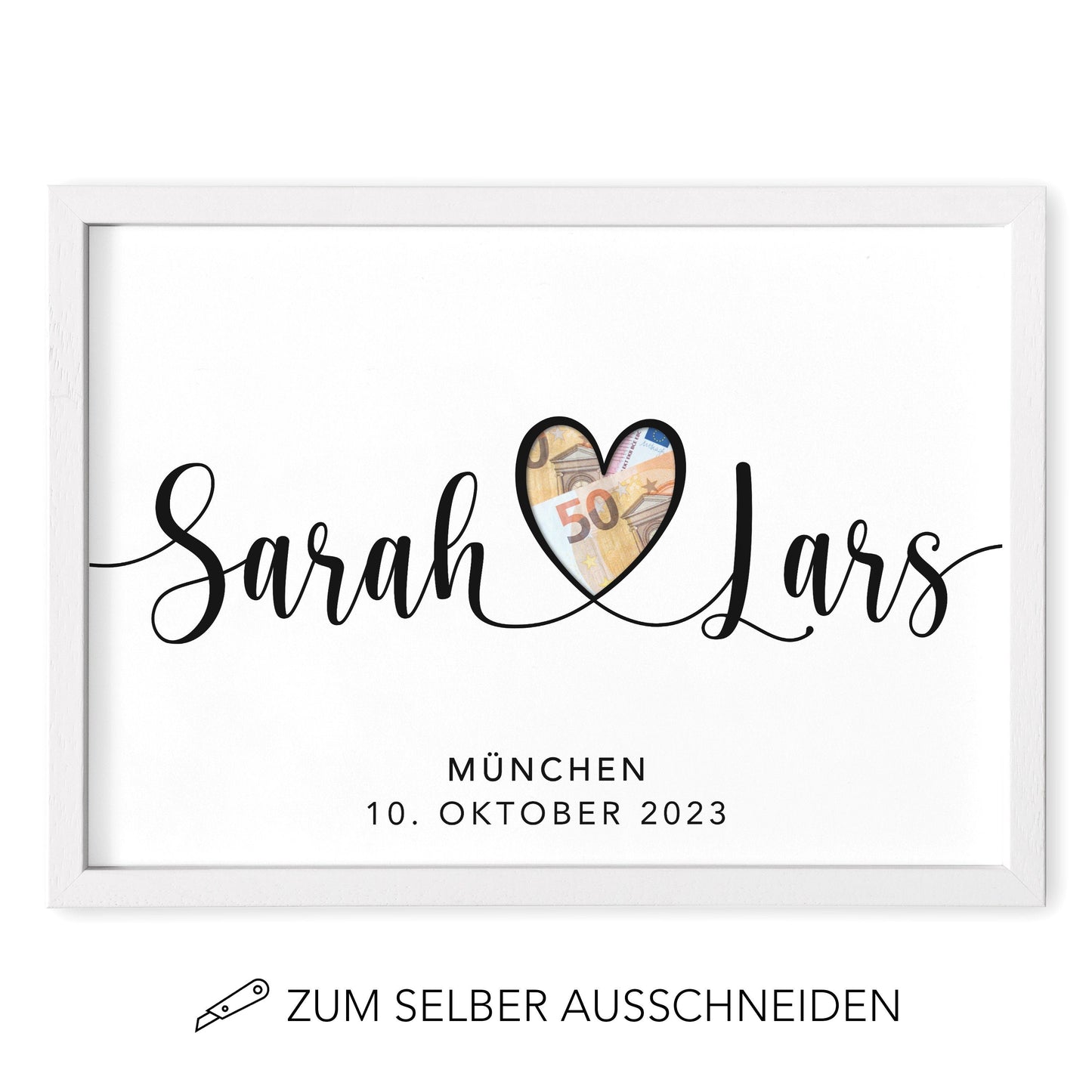 Geldgeschenk Hochzeit Hochzeitsgeschenk Geld Personalisiertes Poster Geschenk