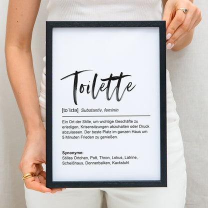 Badezimmer Deko Bild Poster Toilette Definition WC Schild Bad