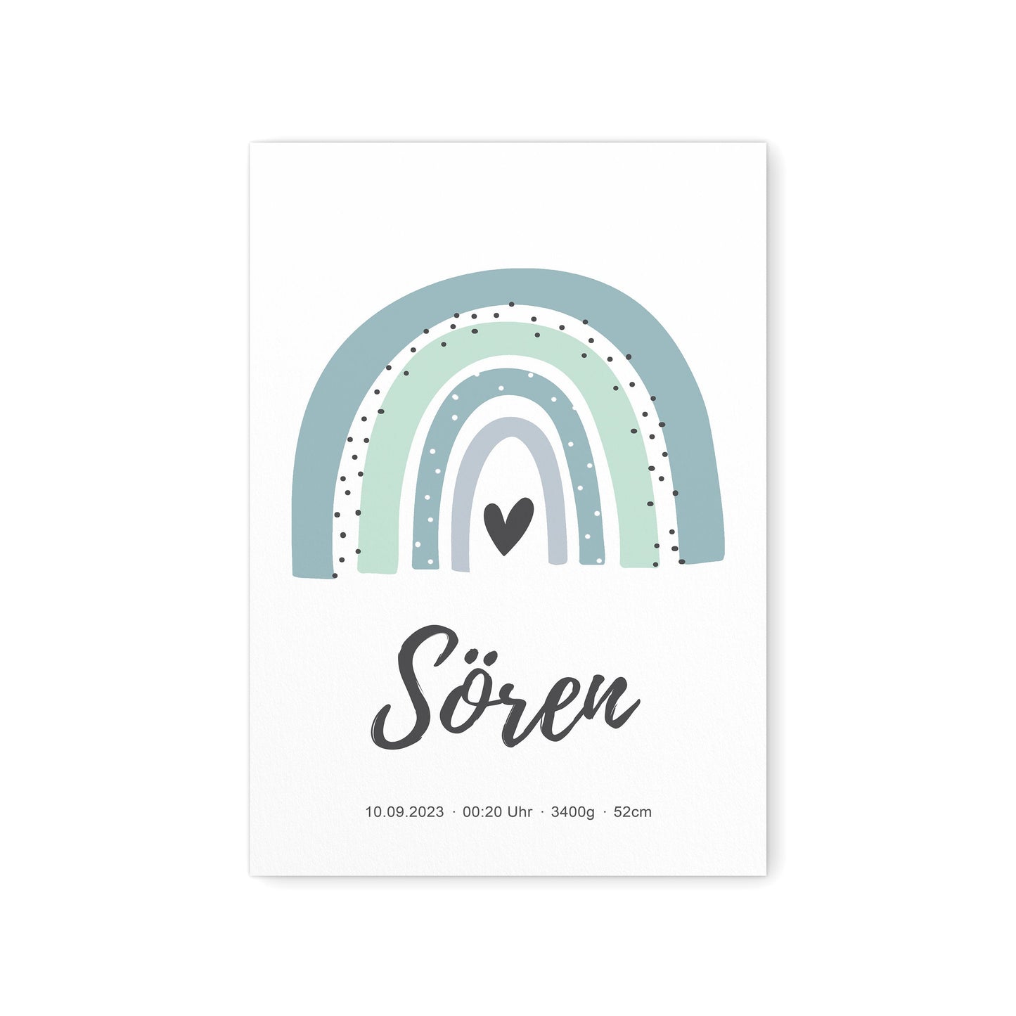 Geburtsposter Junge Babyposter Personalisiert Mit Regenbogen Poster Zur Geburt