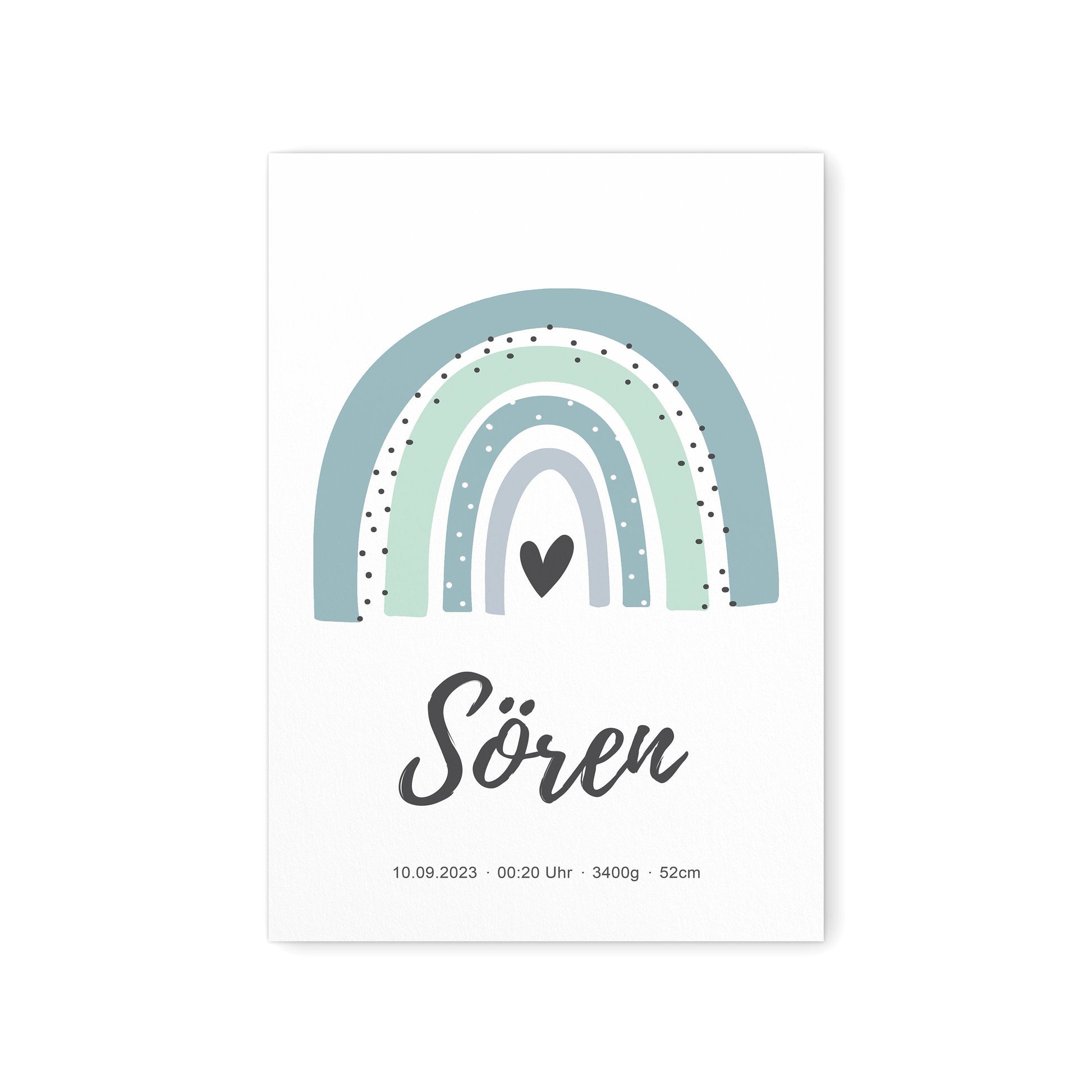 Geburtsposter Junge Babyposter Personalisiert Mit Regenbogen Poster Zur Geburt