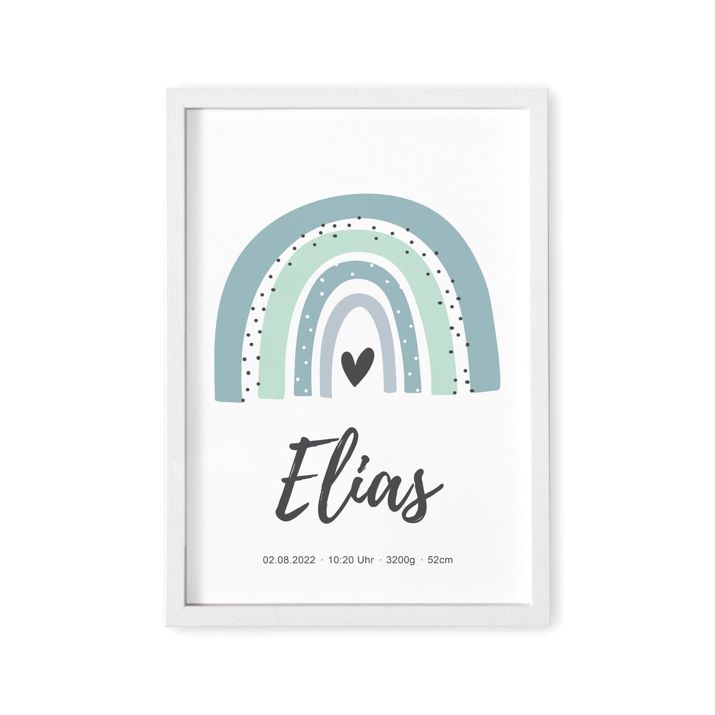 Geburtsposter Junge Babyposter Personalisiert Mit Regenbogen Poster Zur Geburt