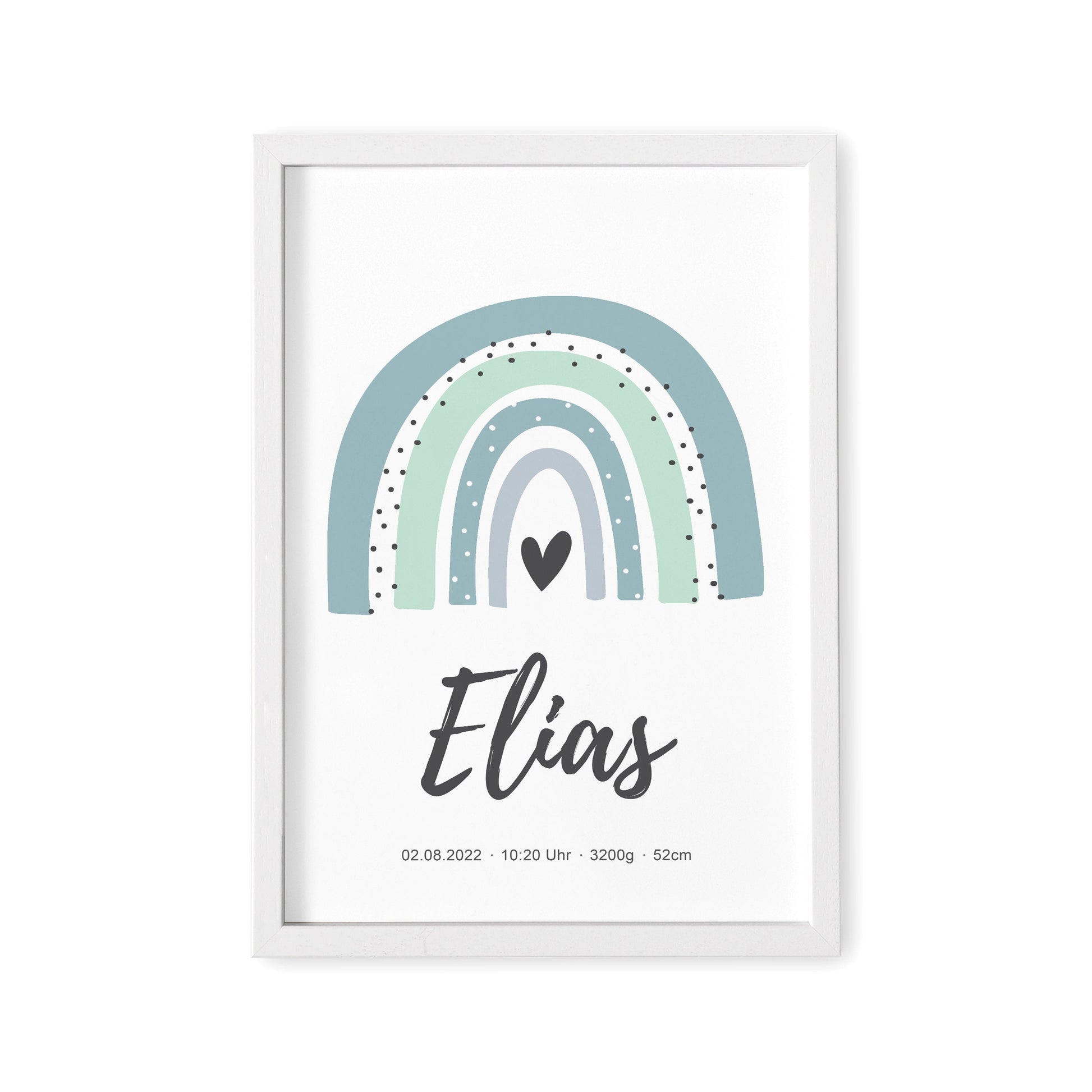 Geburtsposter Junge Babyposter Personalisiert Mit Regenbogen Poster Zur Geburt