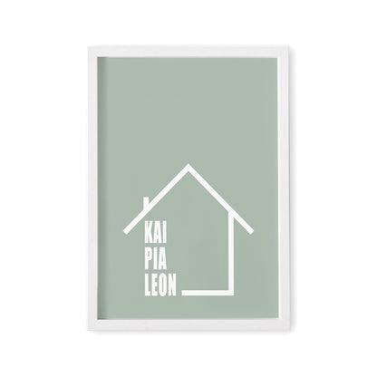 Familienposter Einweihungsgeschenk Poster Haus Personalisiert Mit Namen