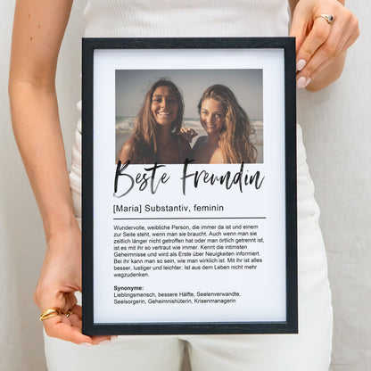 Beste Freundin Geschenk Freundschaft Personalisiertes Poster Abschiedsgeschenk