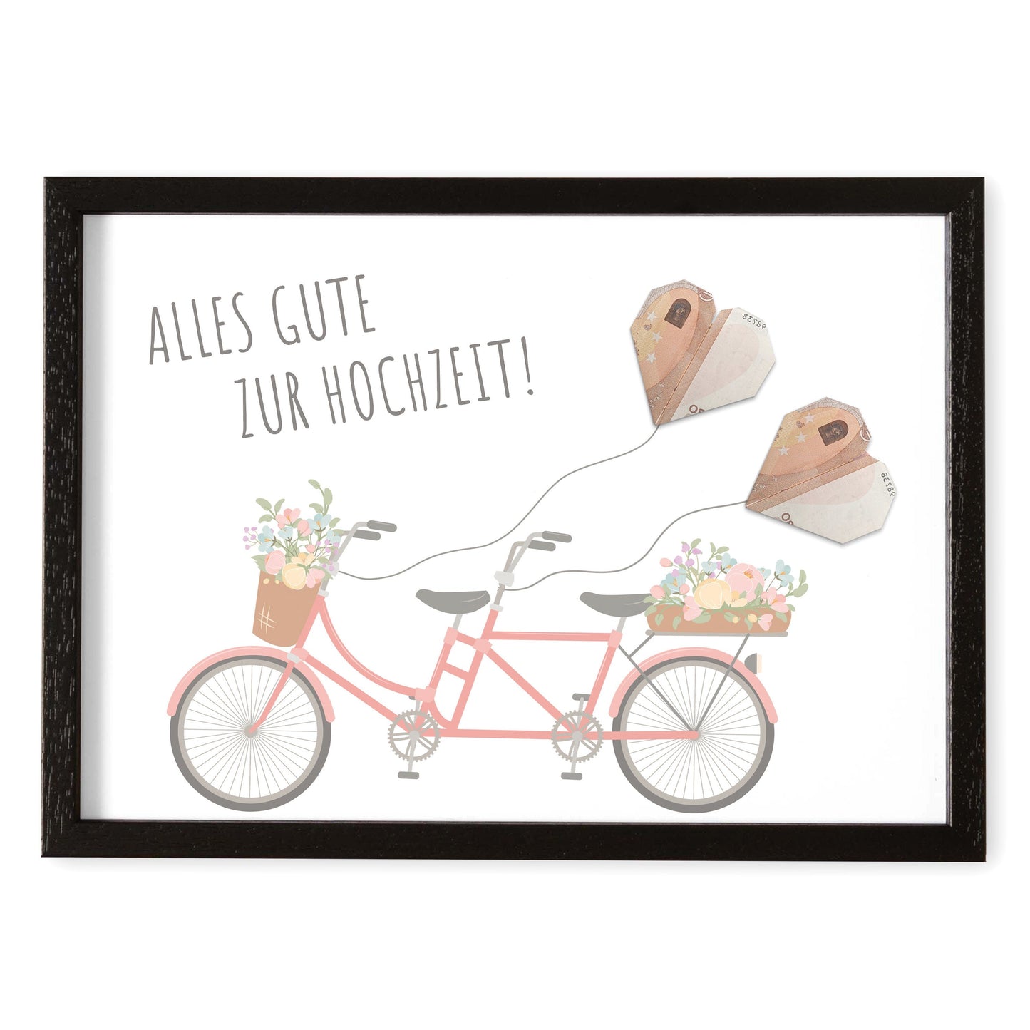 Hochzeitsgeschenk Geld Fahrrad Personalisiertes Geldgeschenk Zur Hochzeit Tandem Poster