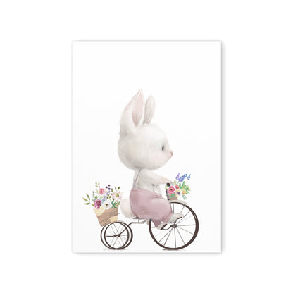 Poster Kinderzimmer Hase Auf Fahrrad Bild Babyzimmer Deko Mädchen