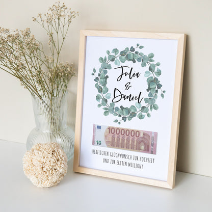 Hochzeitsgeschenk Geldgeschenk Hochzeit Geld Poster Erste Million Hochzeitsposter