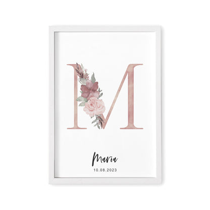 Kinderzimmer Namensposter Geschenk Zur Geburt Mädchen Buchstaben Bild