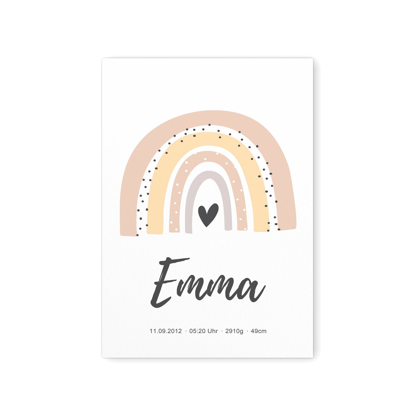 Geburtsposter Mädchen Mit Regenbogen Babyposter Personalisiertes Poster Zur Geburt