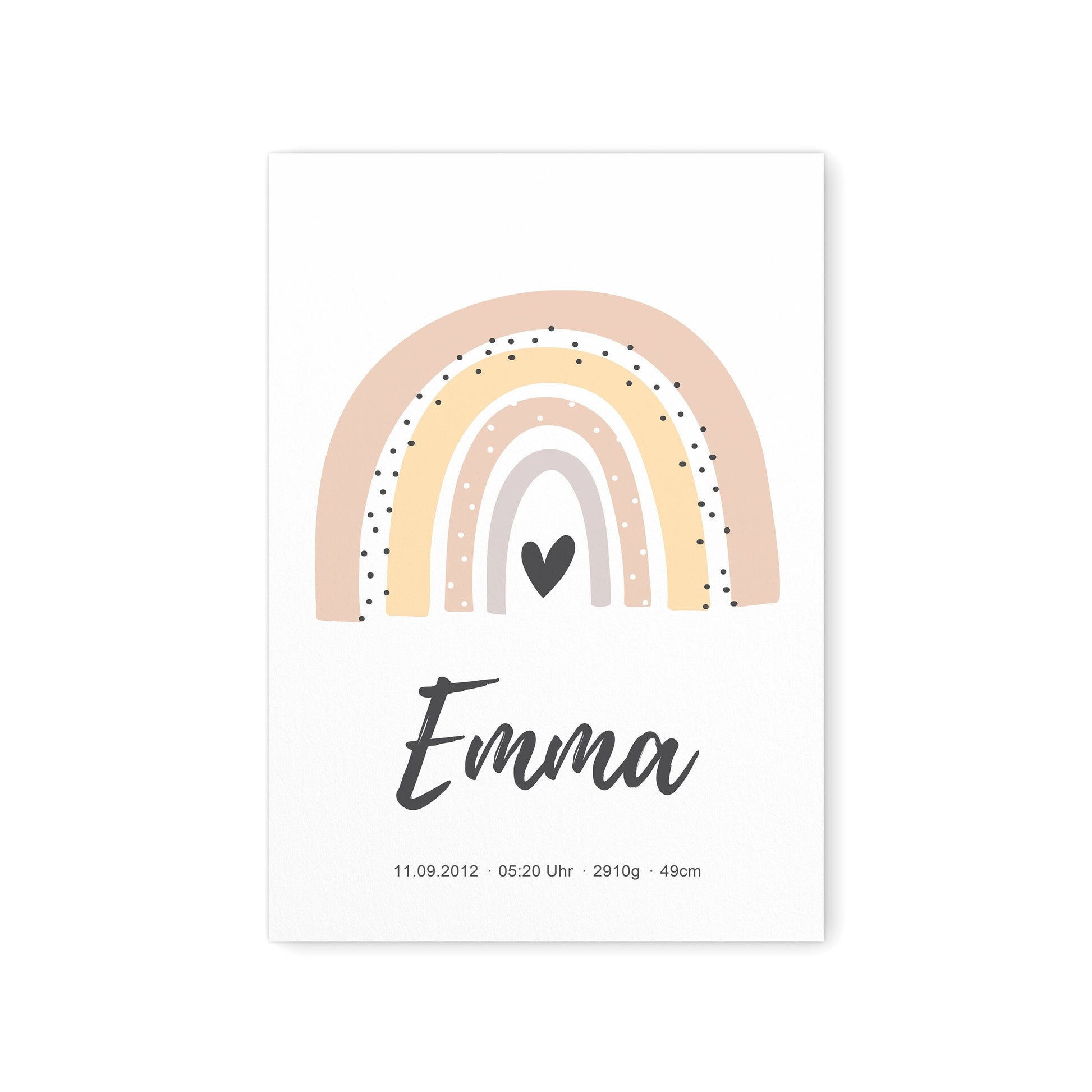 Geburtsposter Mädchen Mit Regenbogen Babyposter Personalisiertes Poster Zur Geburt
