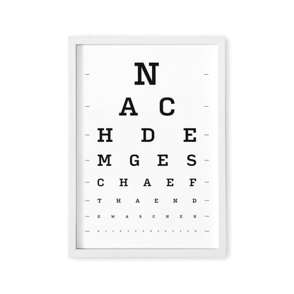 Badezimmer Deko WC Schild Sehtest Poster Bild Toilettenschild Toilettenbild