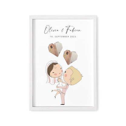 Geldgeschenk Hochzeit Hochzeitsgeschenk Geld Poster Mit Personalisiertem Brautpaar