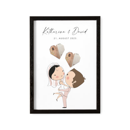 Geldgeschenk Hochzeit Hochzeitsgeschenk Geld Poster Mit Personalisiertem Brautpaar