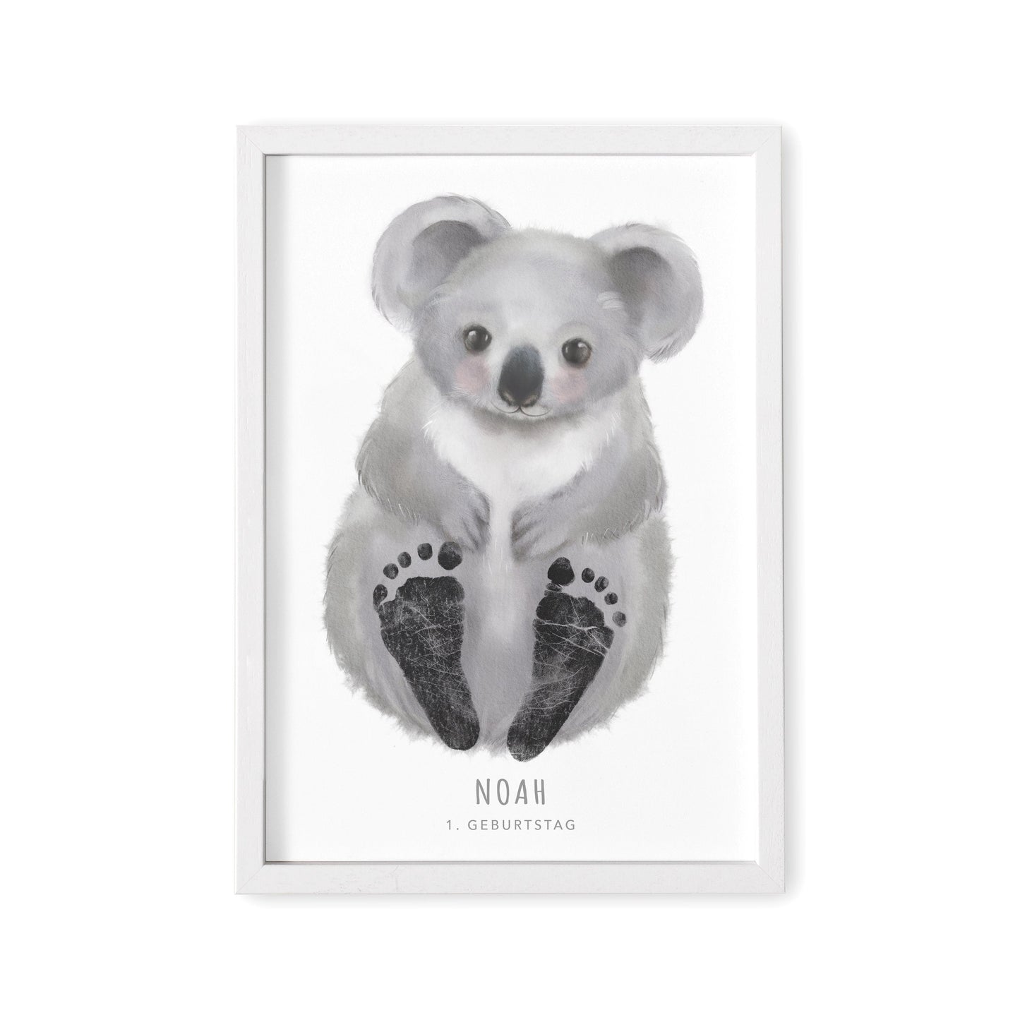 Fußabdrücke Baby Poster Koala Fußabdruck Babygeschenk Geschenk Zur Geburt Personalisiert