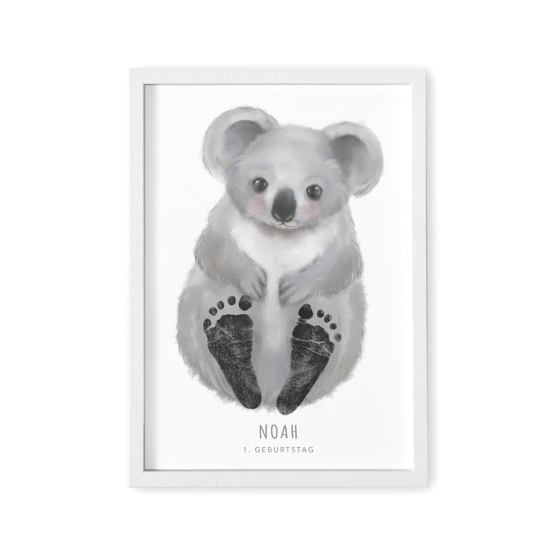 Fußabdrücke Baby Poster Koala Fußabdruck Babygeschenk Geschenk Zur Geburt Personalisiert