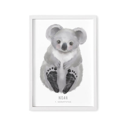 Fußabdrücke Baby Poster Koala Fußabdruck Babygeschenk Geschenk Zur Geburt Personalisiert