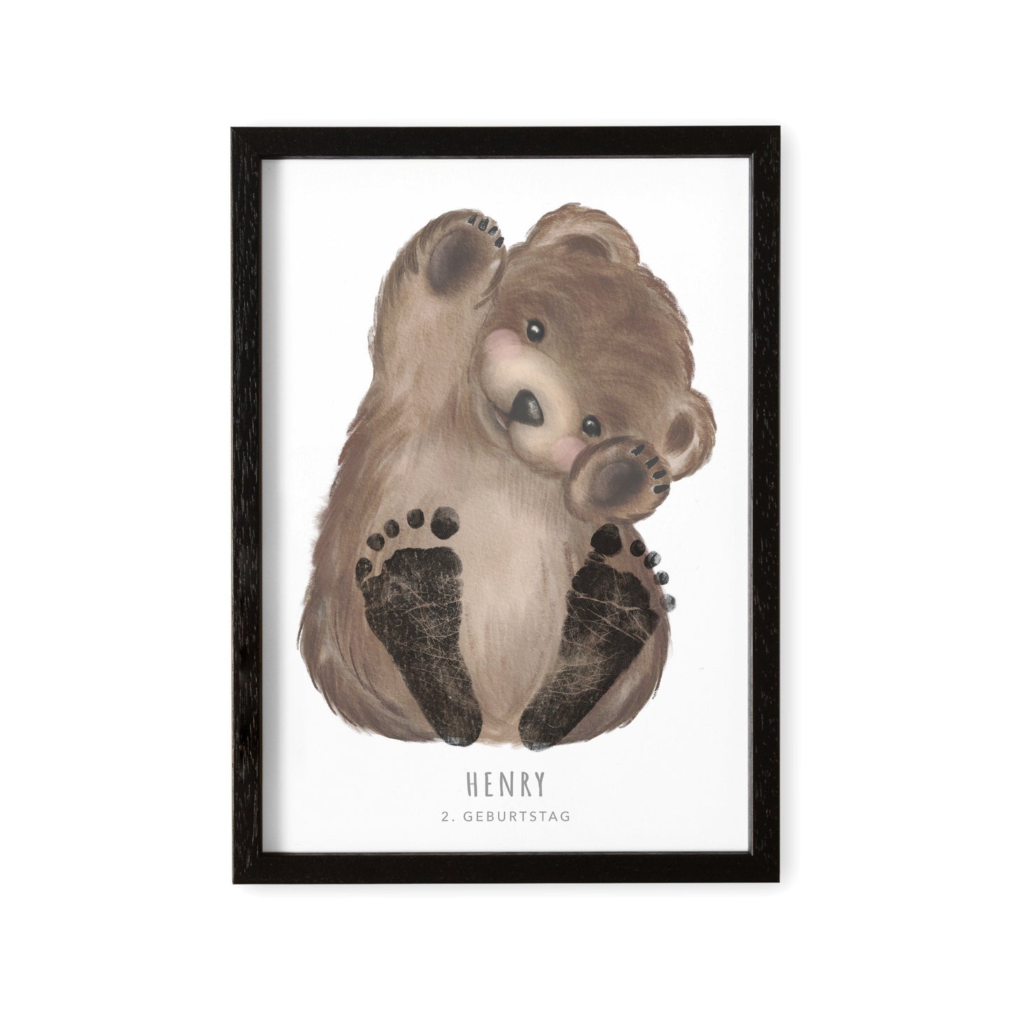 Fußabdrücke Baby Poster Bär Fußabdruck Babygeschenk Geschenk Zur Geburt Personalisiert