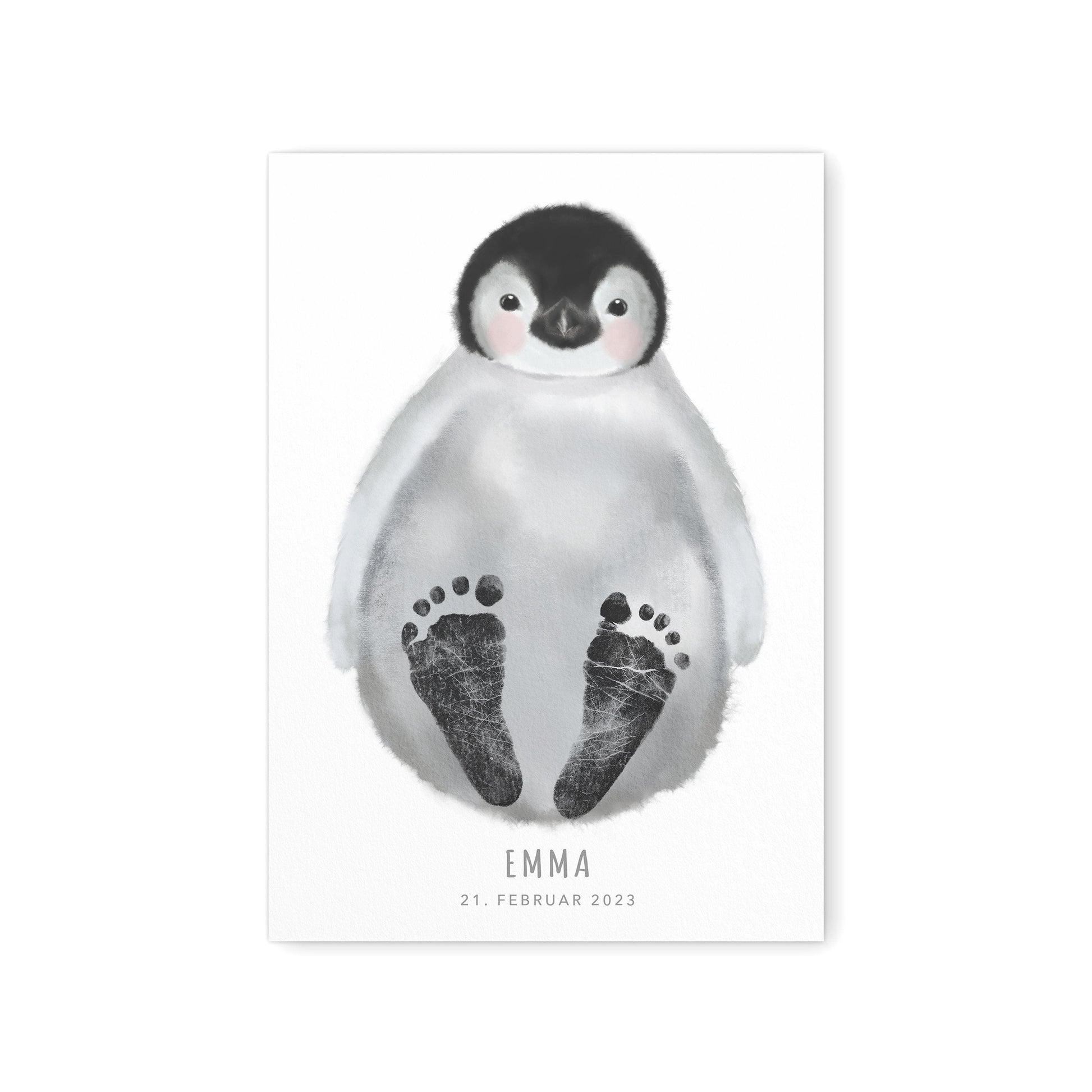 Fußabdrücke Baby Poster Pinguin Fußabdruck Babygeschenk Geschenk Zur Geburt Personalisiert