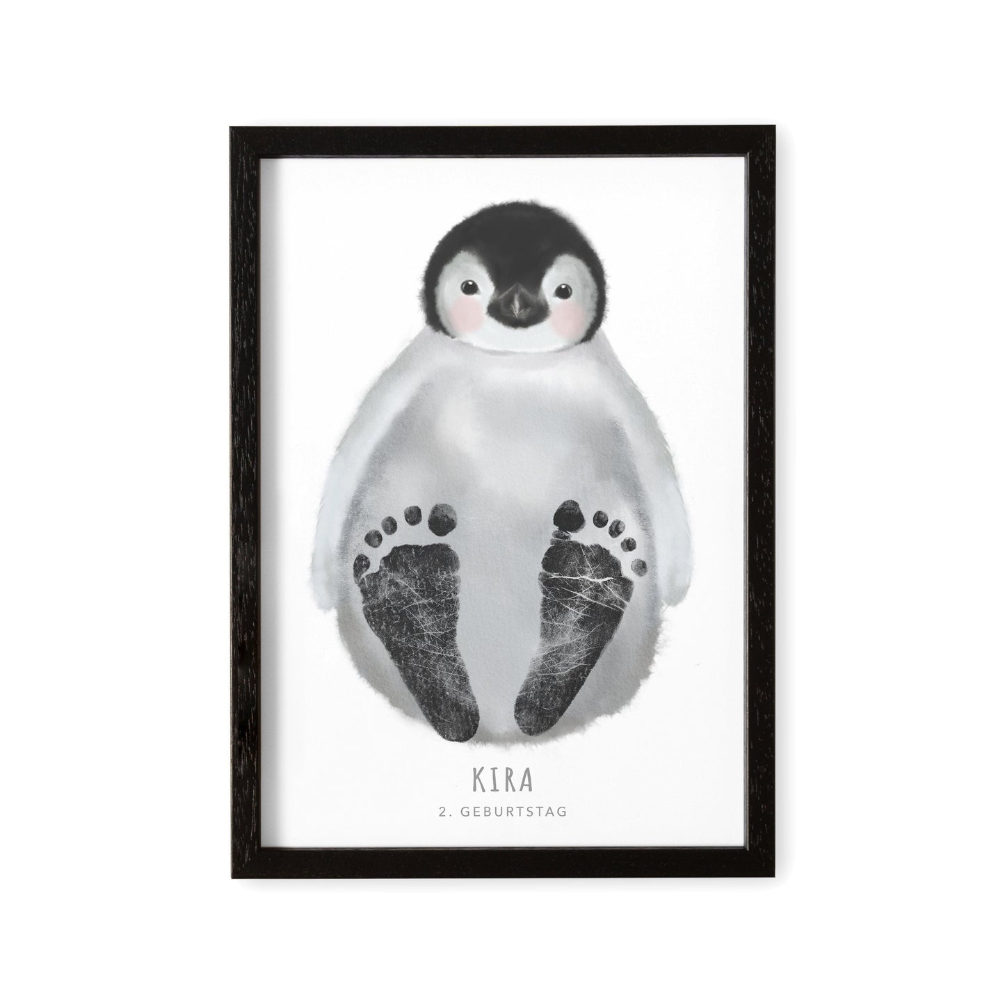 Fußabdrücke Baby Poster Pinguin Fußabdruck Babygeschenk Geschenk Zur Geburt Personalisiert