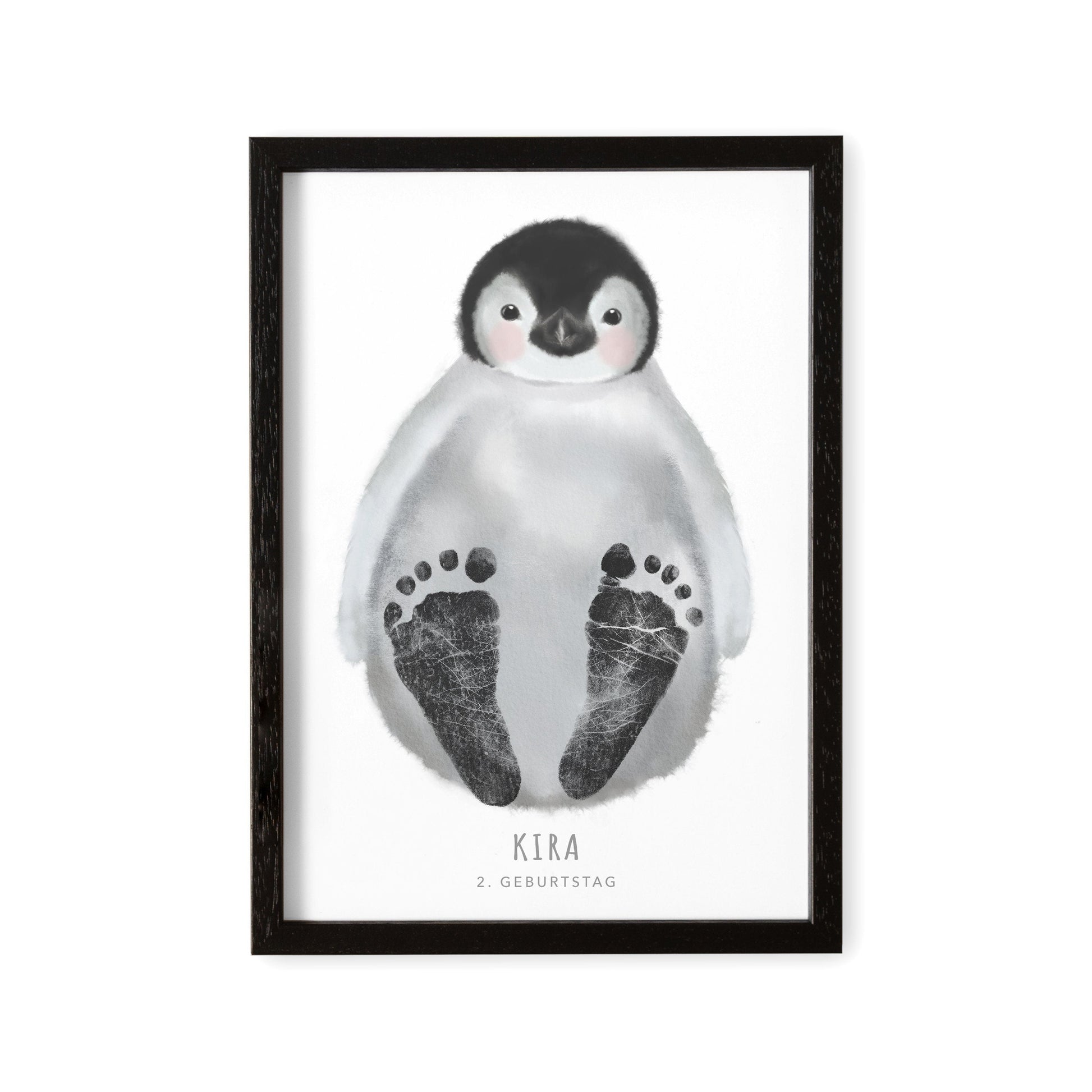 Fußabdrücke Baby Poster Pinguin Fußabdruck Babygeschenk Geschenk Zur Geburt Personalisiert