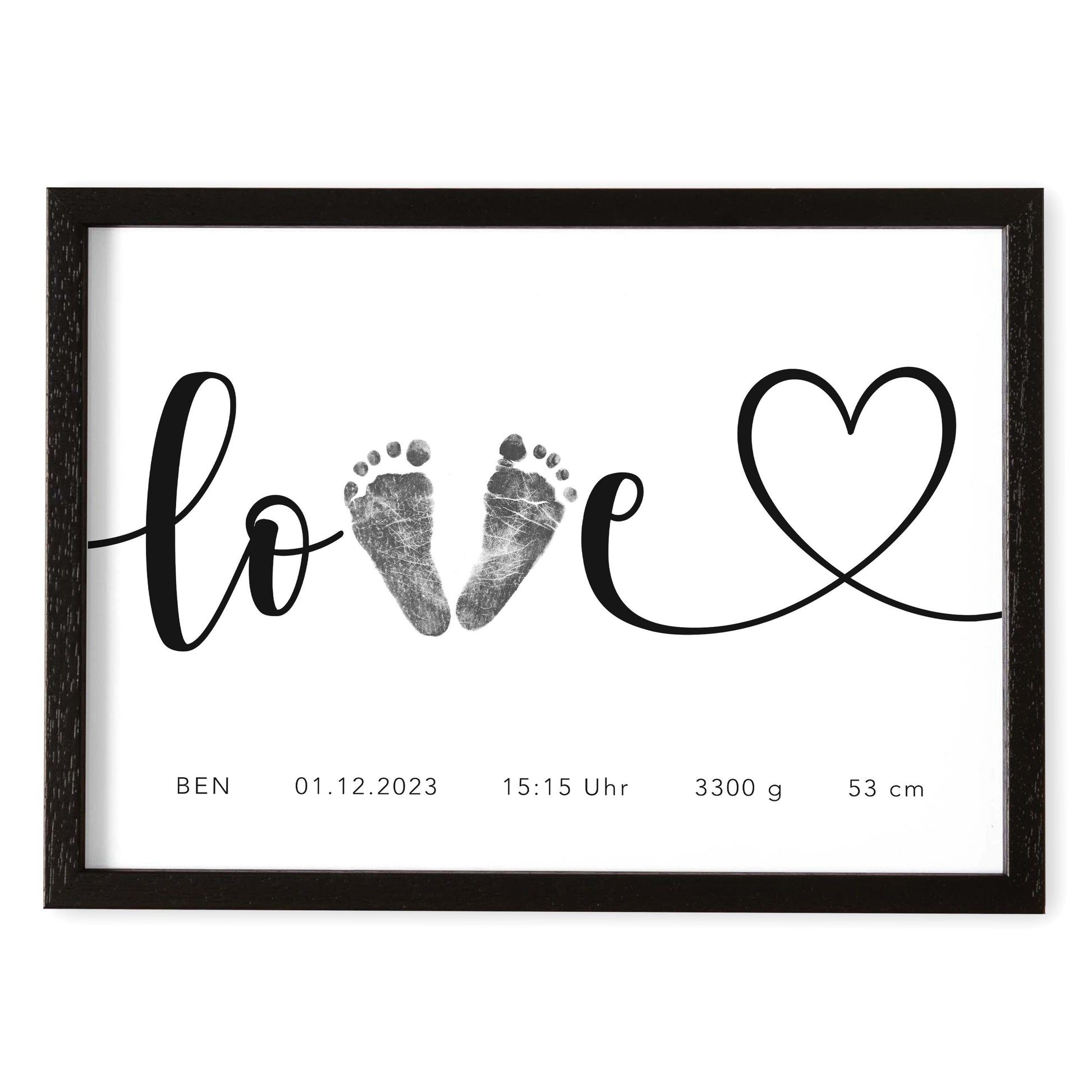 Fußabdrücke Baby Poster Personalisiertes Bild Fußabdruck 1. Geburtstag Geschenk Zur Geburt