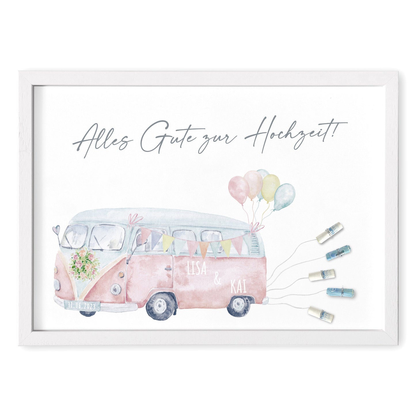 Hochzeitsgeschenk Geld Geldgeschenk Zur Hochzeit Personalisiertes Poster Camper Geschenk