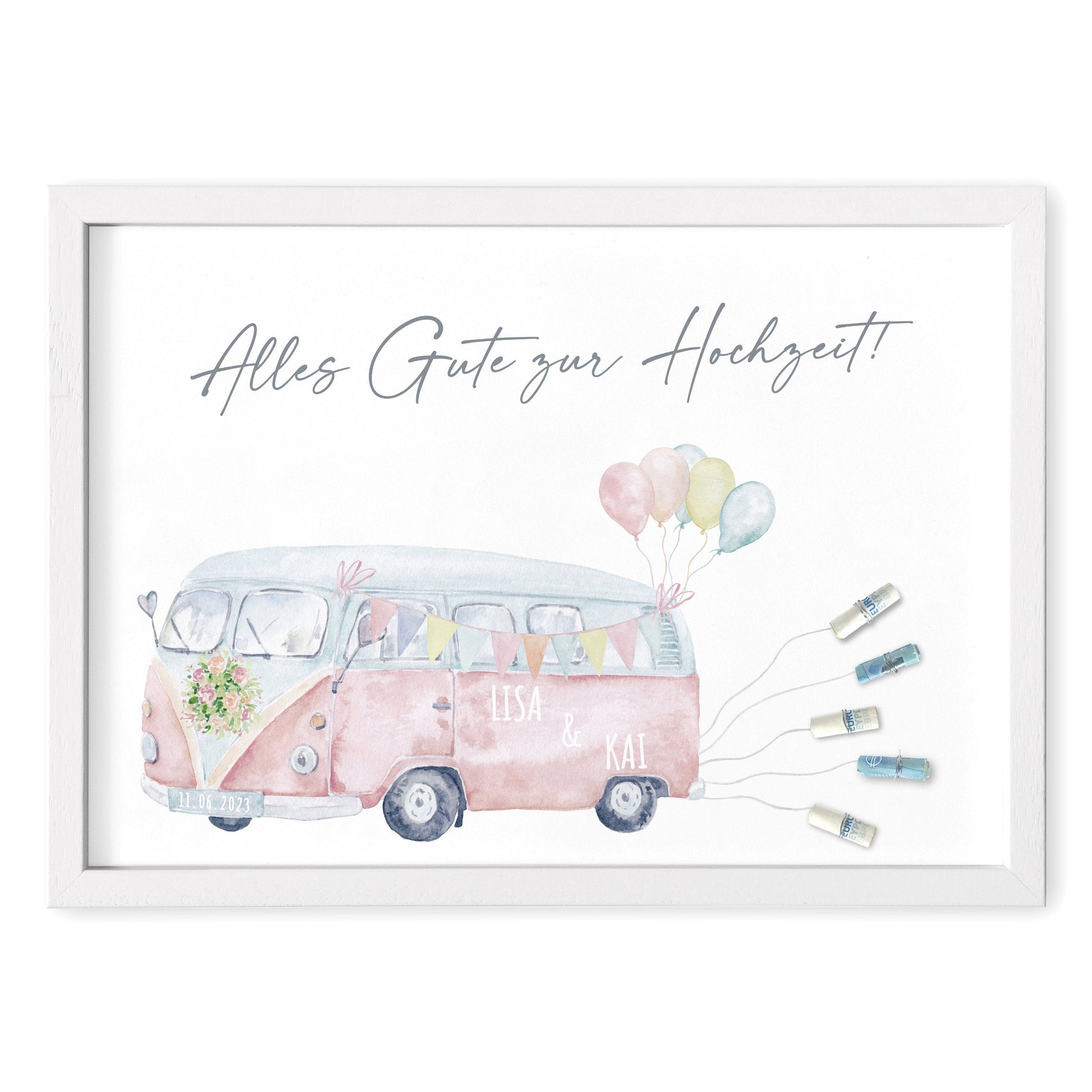 Hochzeitsgeschenk Geld Geldgeschenk Zur Hochzeit Personalisiertes Poster Camper Geschenk