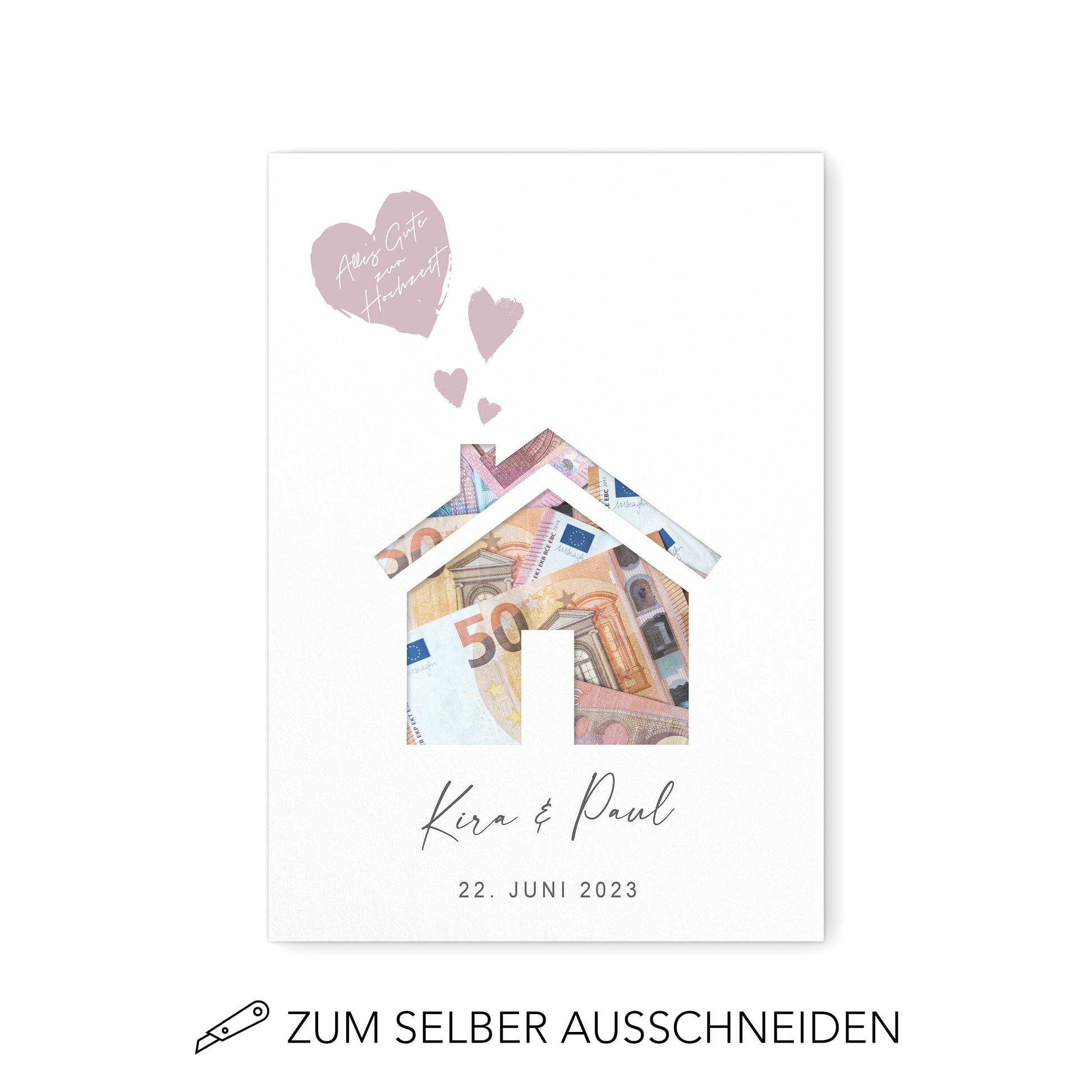 Hochzeitsgeschenk Geldgeschenk Zur Hochzeit Personalisierbares Poster Haus Geld Geschenk