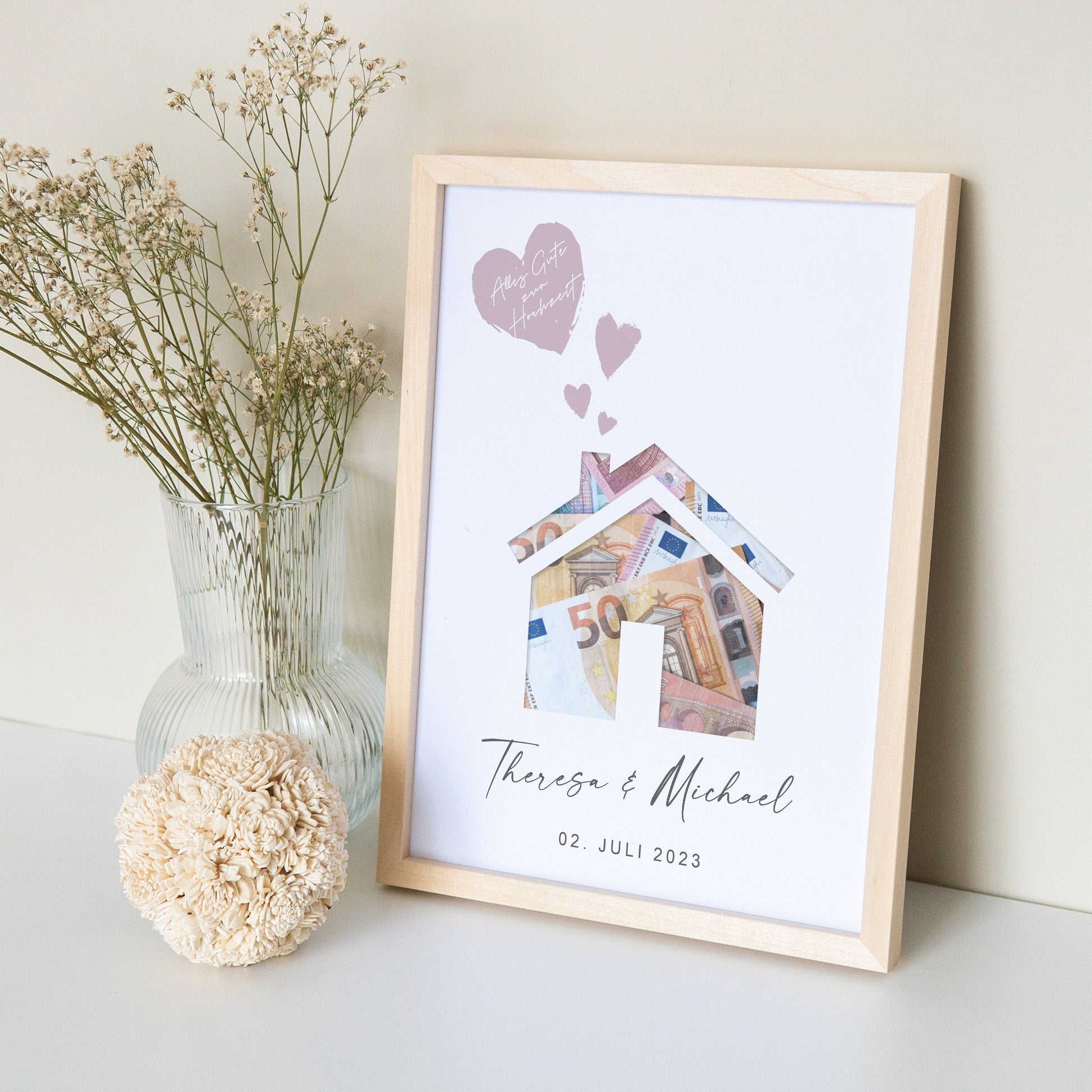 Hochzeitsgeschenk Geldgeschenk Zur Hochzeit Personalisierbares Poster Haus Geld Geschenk