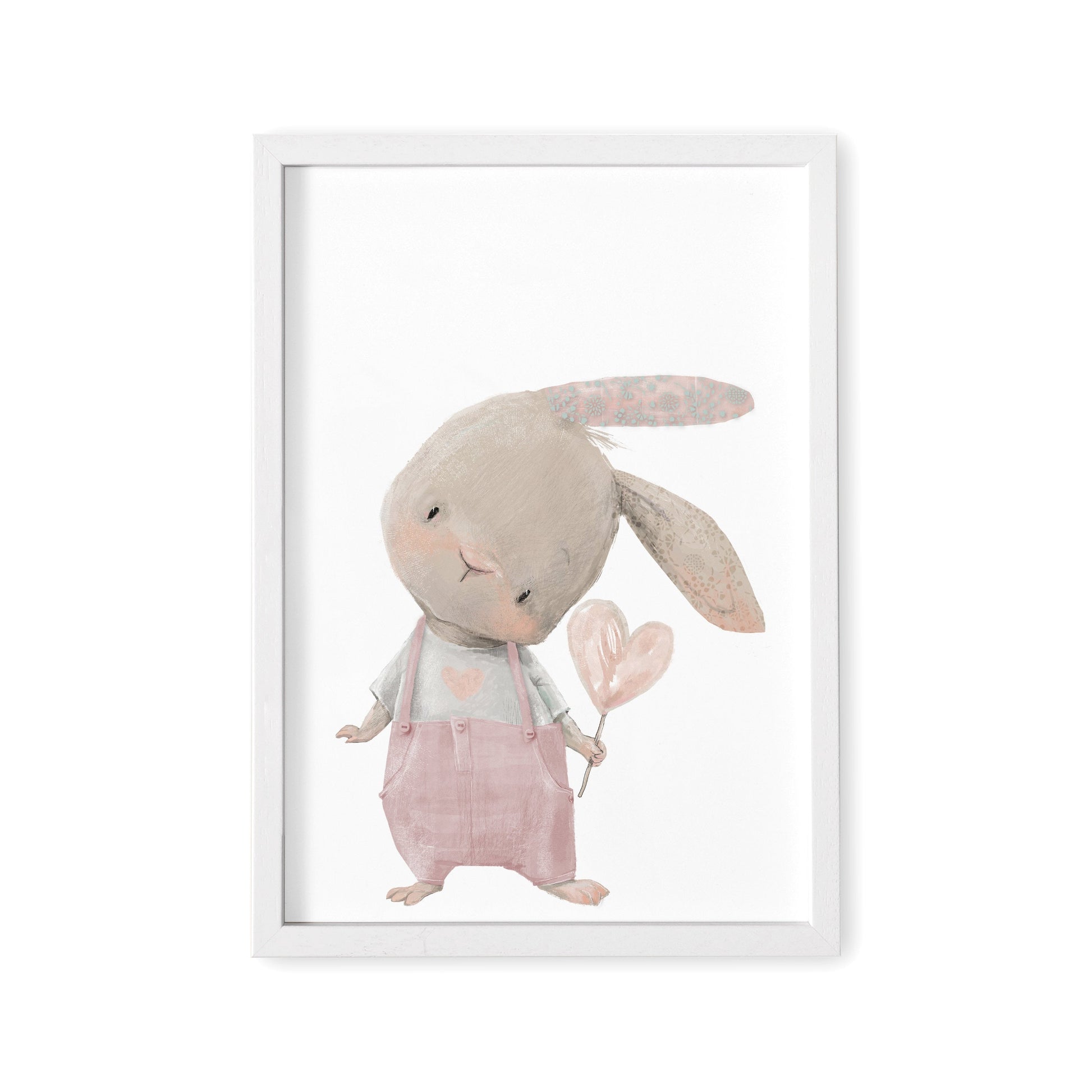 Poster Kinderzimmer Babyzimmer Bild Mit Hase Mit Herz Mädchen