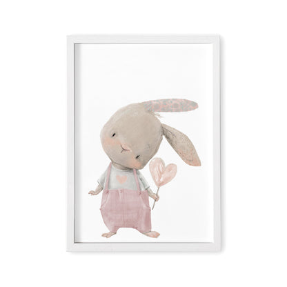 Poster Kinderzimmer Babyzimmer Bild Mit Hase Mit Herz Mädchen
